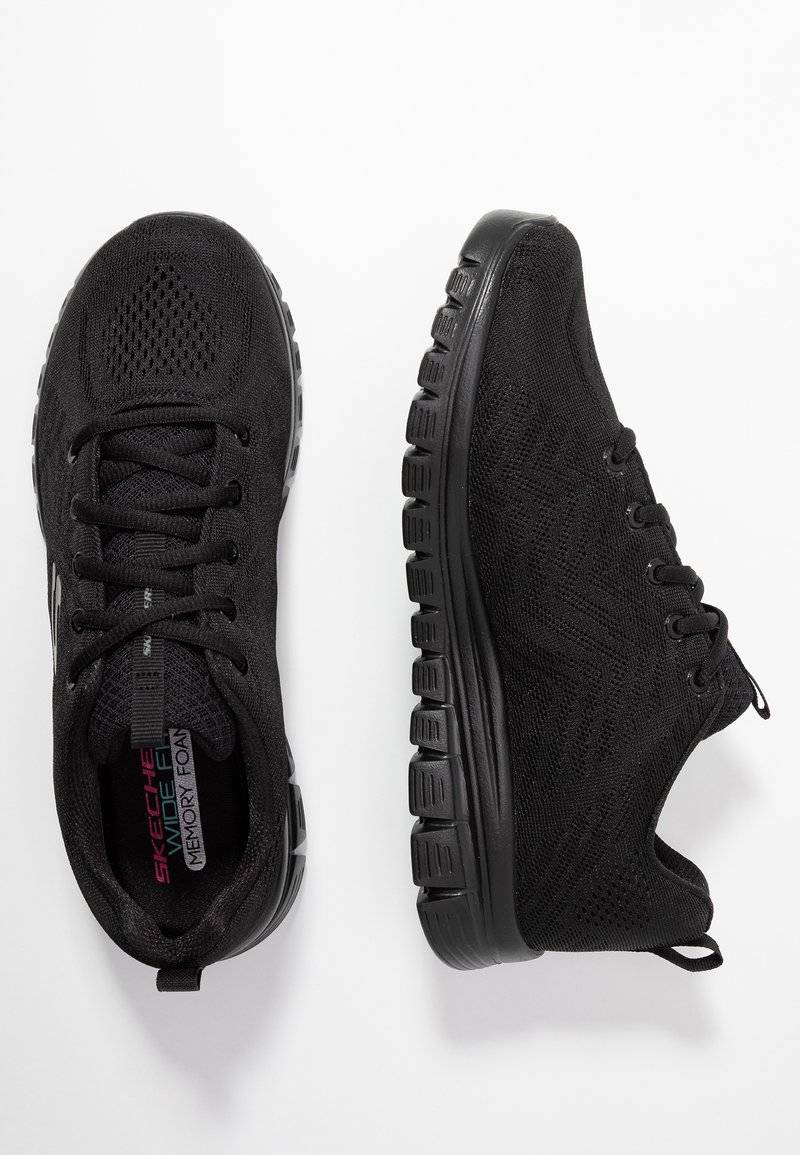 Skechers Wide Fit Skechers Wide Fit GRACEFUL - Trainers - black Neueste Stile