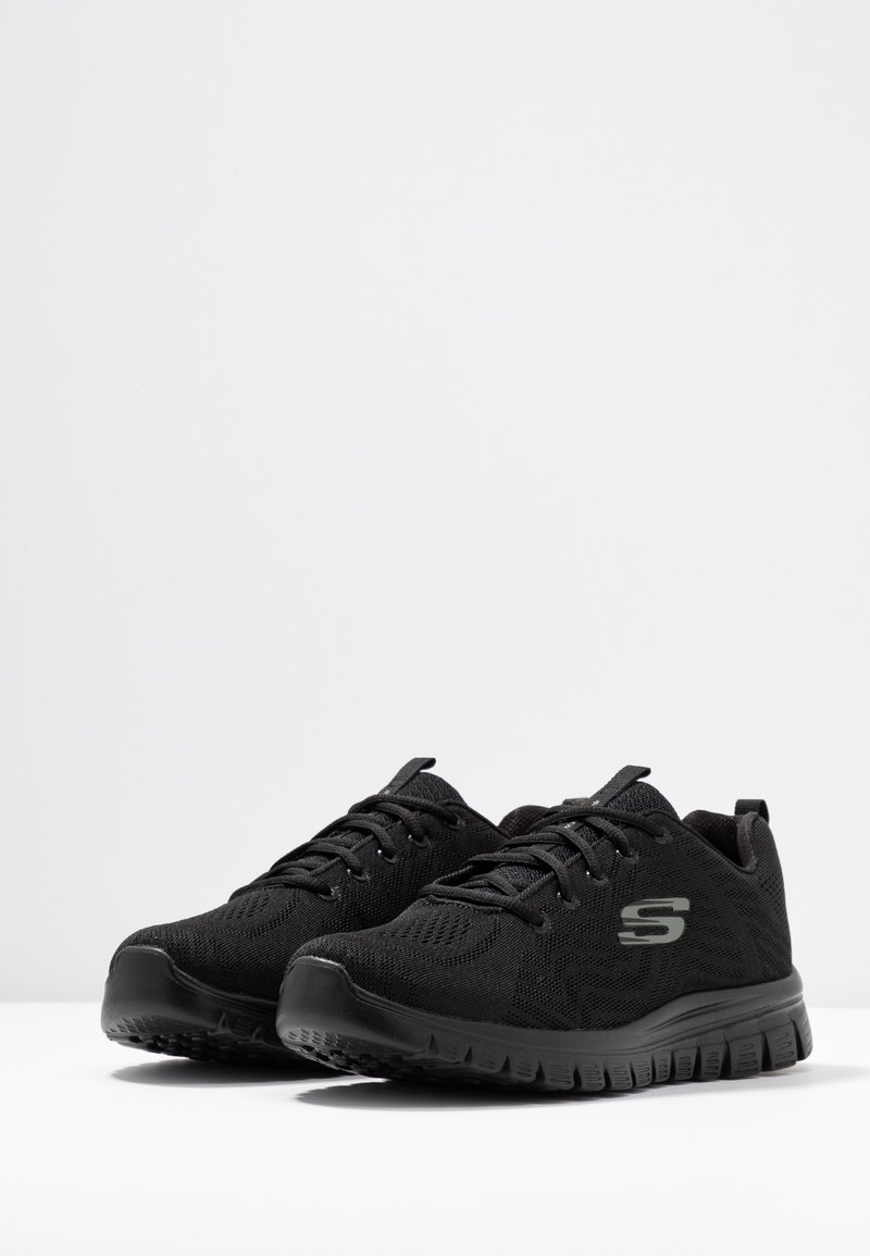 Skechers Wide Fit Skechers Wide Fit GRACEFUL - Trainers - black Neueste Stile