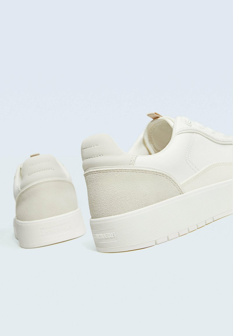 Stradivarius Stradivarius CONTRAST - Trainers - white Zeitbegrenzte Promotion