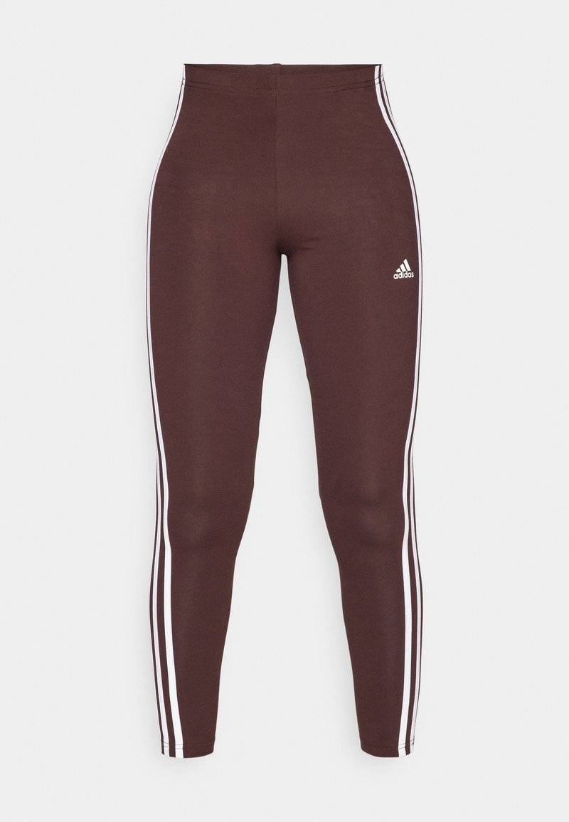 adidas Sportswear adidas Sportswear ESSENTIALS 3 STRIPES HIGH WAISTED - Leggings - shadow brown Vatertagsangebot