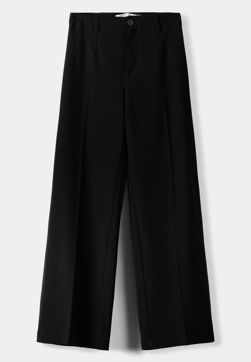 Bershka Bershka WIDE TAILORED - Trousers - black Tiefpreis