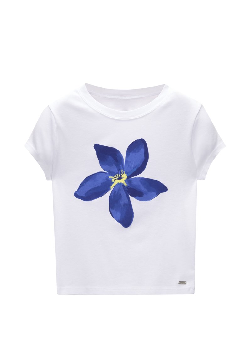 PULL&BEAR PULL&BEAR SHORT SLEEVE FLORAL - Print T-shirt - white Zeitbegrenzte Promotion