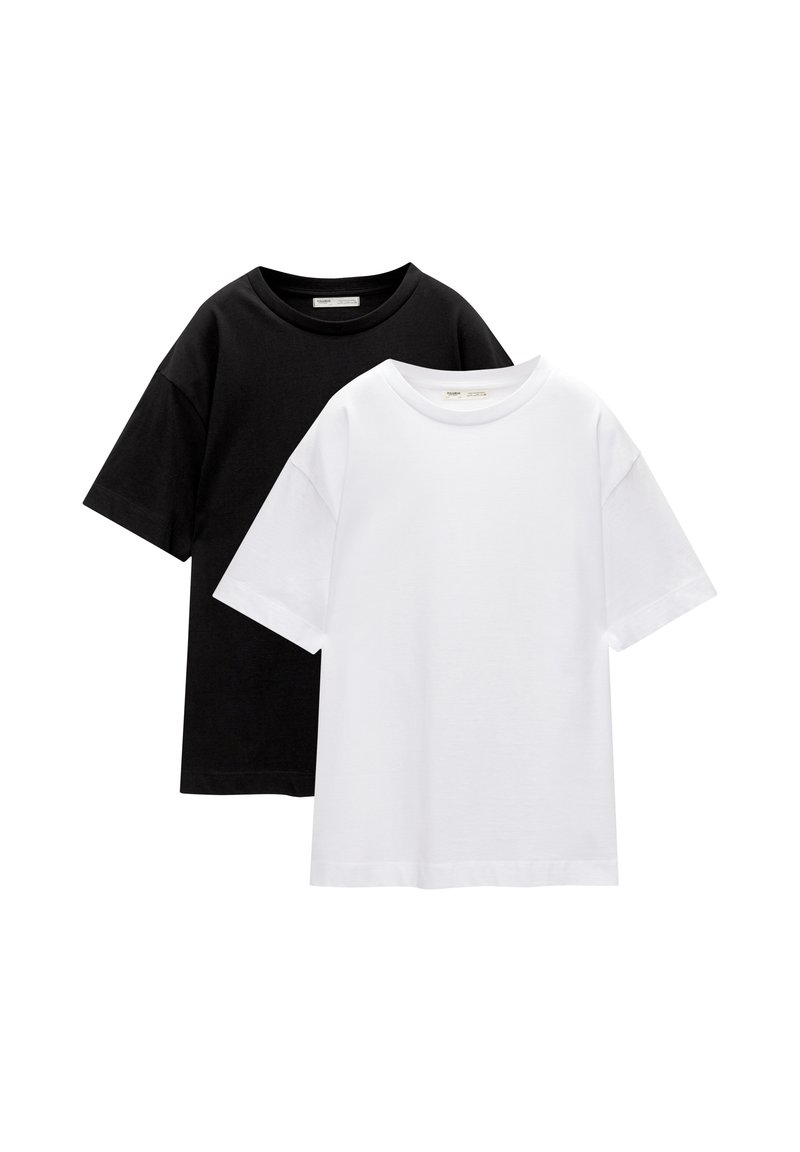 PULL&BEAR PULL&BEAR SHORT SLEEVE - PACK OF 2 - Basic T-shirt - white Bis zu 50% Rabatt