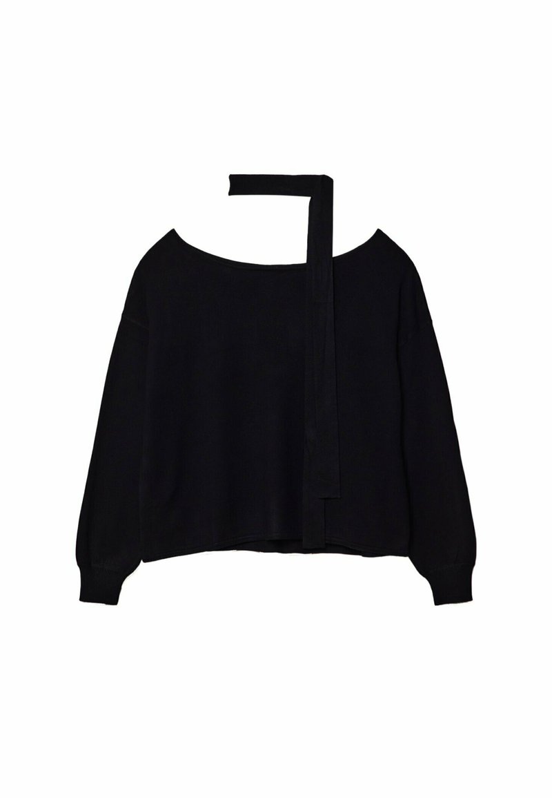 Stradivarius Stradivarius BOAT NECK - Jumper - black Nur für heute