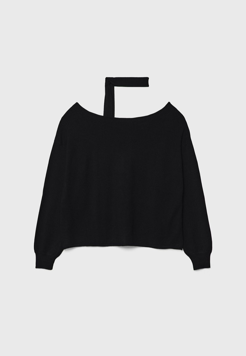 Stradivarius Stradivarius BOAT NECK - Jumper - black Nur für heute