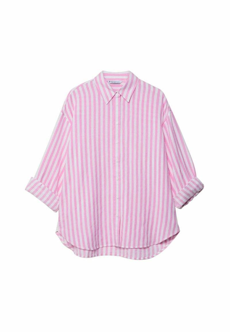 Stradivarius Stradivarius STRIPED - Button-down blouse - light pink Vierteljährliche Förderung