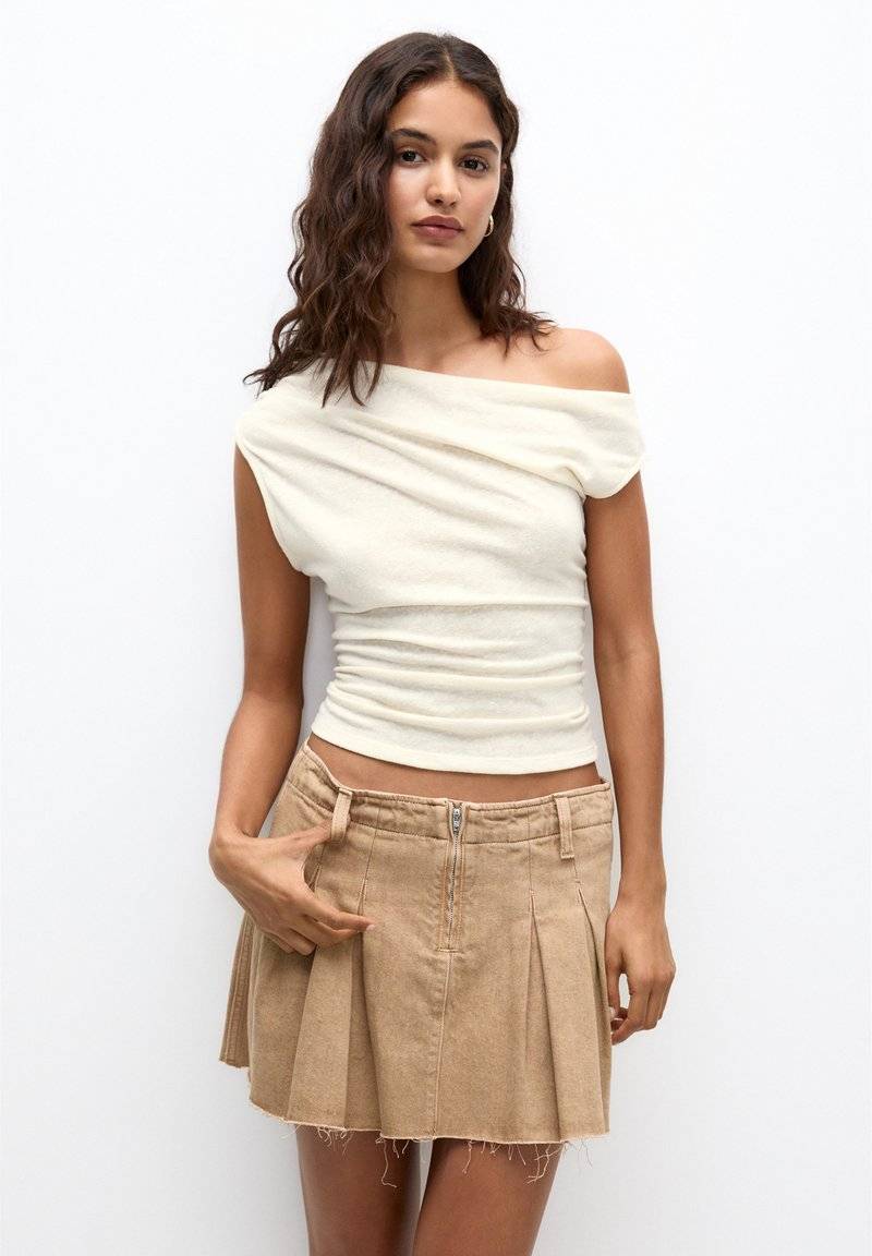 PULL&BEAR PULL&BEAR ASYMMETRIC RUSTIC - Top - beige Discount Store für neue Produkte