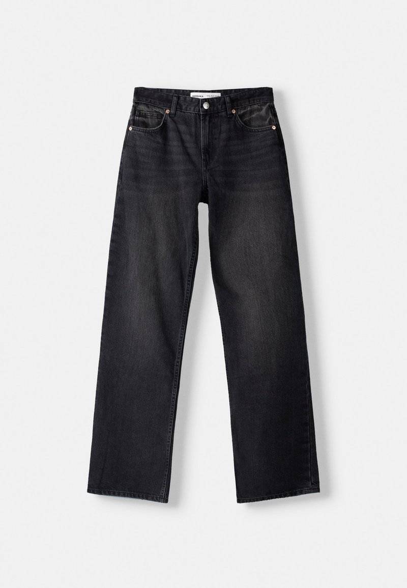 Bershka Bershka Straight leg jeans - dark grey Neueste Stile