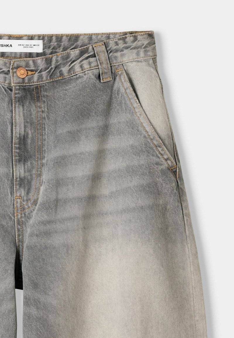 Bershka Bershka Relaxed fit jeans - light grey Bis zu 50% Rabatt