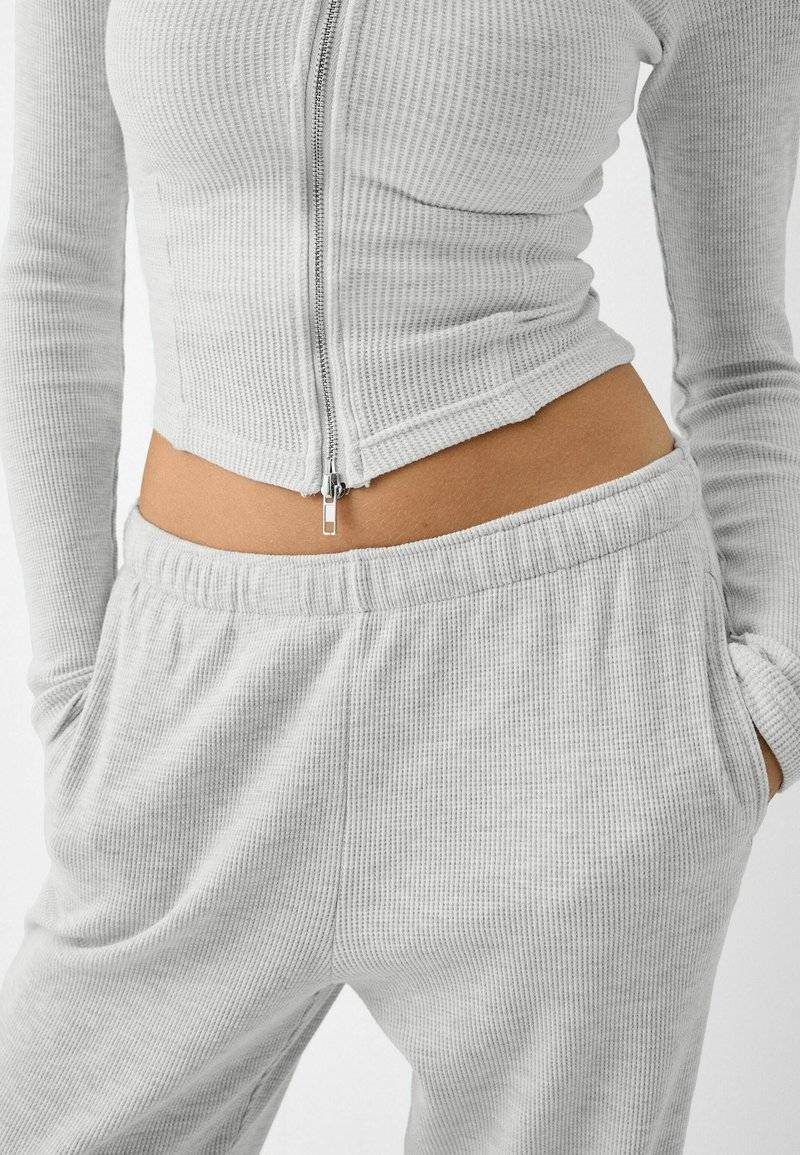 Bershka Bershka LONG SLEEVE - Cardigan - mottled grey Bis zu 60% Rabatt