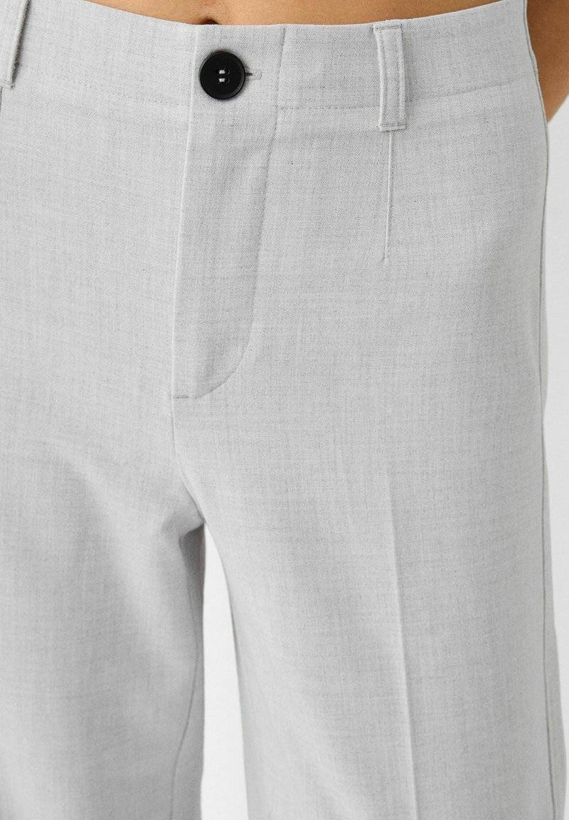 Bershka Bershka WIDE TAILORED - Trousers - mottled grey Vierteljährliche Förderung