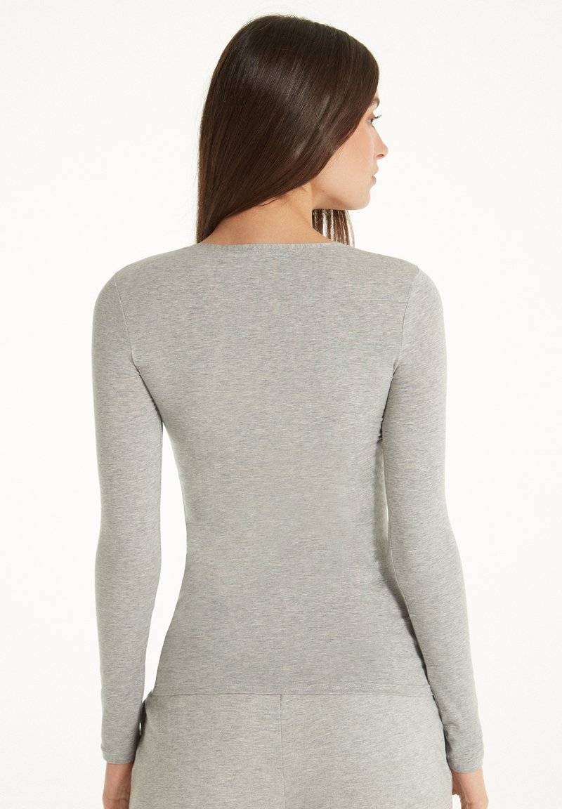 Tezenis Tezenis STRETCH ROUND-NECK - Long sleeved top - grigio melange chiar Nur noch ein Tag übrig