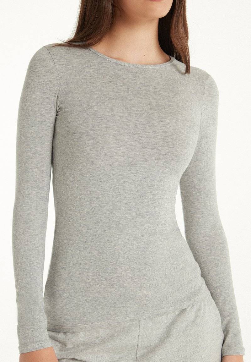 Tezenis Tezenis STRETCH ROUND-NECK - Long sleeved top - grigio melange chiar Nur noch ein Tag übrig