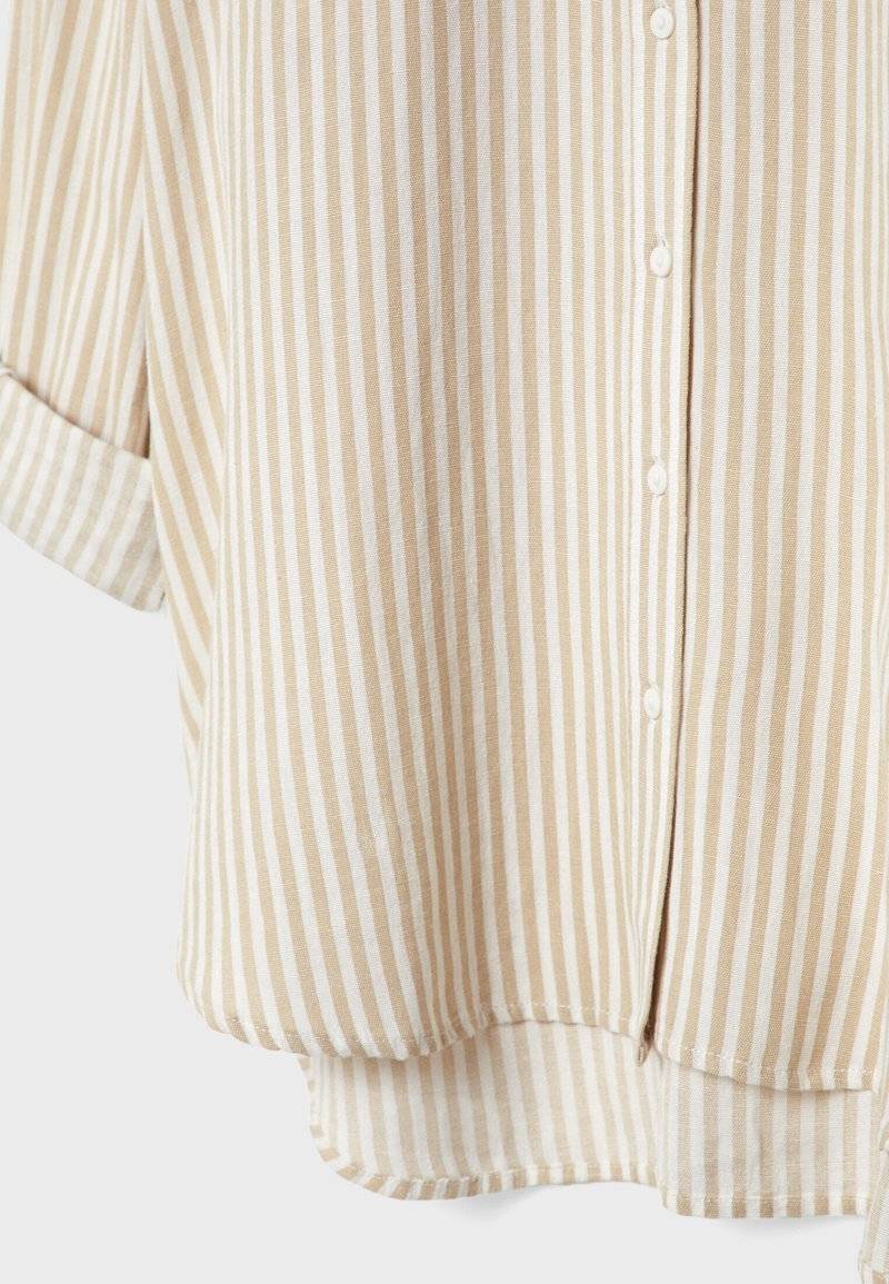 Stradivarius Stradivarius STRIPED - Button-down blouse - stone Super Rabatt