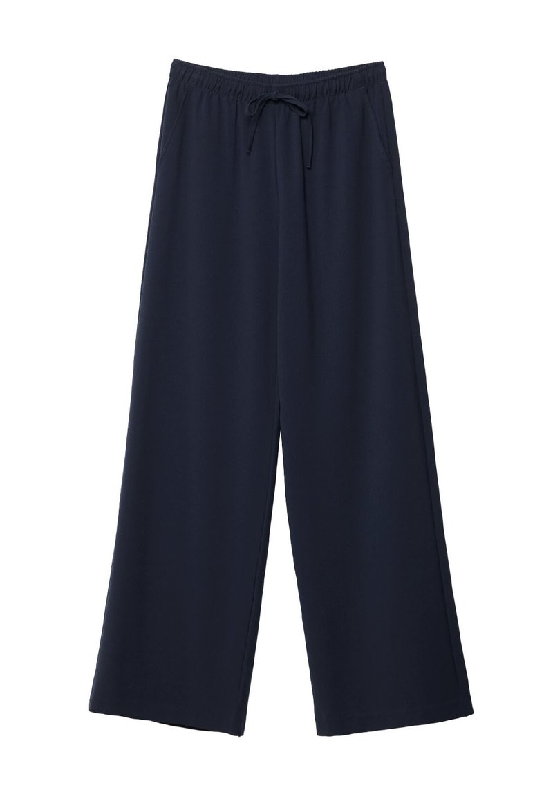 Stradivarius Stradivarius LONG FLOWING - Trousers - mottled dark blue Kostenloser Versand international
