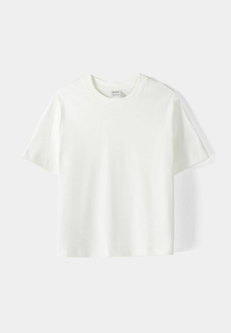 Bershka Bershka SHORT SLEEVE - Basic T-shirt - white Wochenangebot