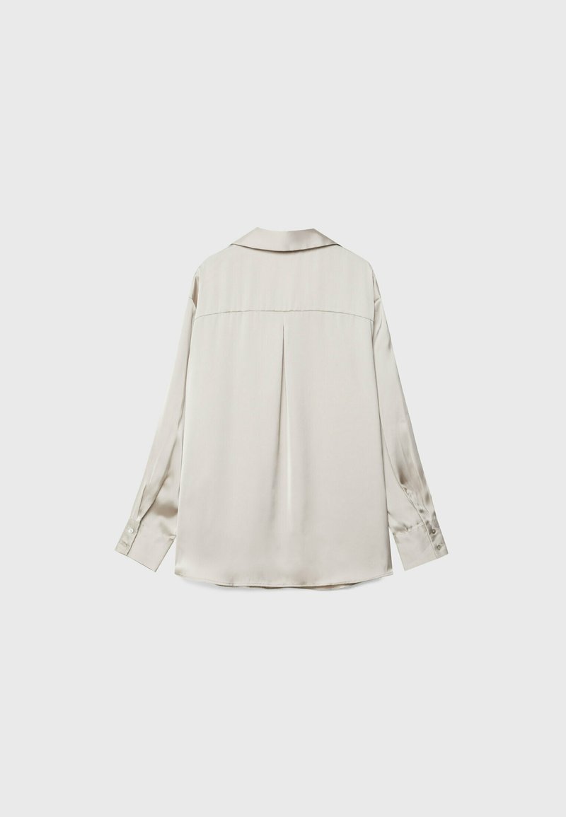 Stradivarius Stradivarius COLLARED - Button-down blouse - stone Letzte 2 Tage