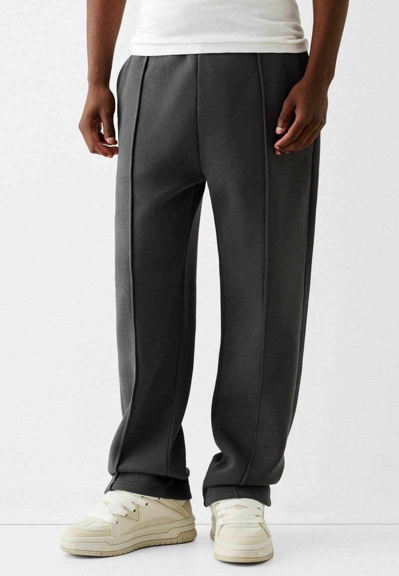 Bershka Bershka WIDE - Tracksuit bottoms - dark grey Discount Store für neue Produkte