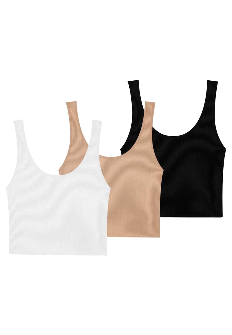 Stradivarius Stradivarius 3 PACK - Top - black Nur noch ein Tag übrig