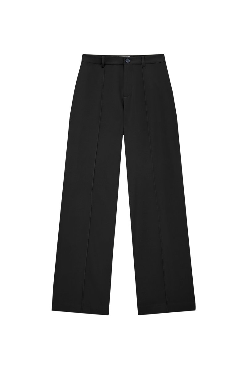 PULL&BEAR PULL&BEAR IM REGULAR-FIT MIT ZIERNAHT VORNE - Trousers - black Super Rabatt