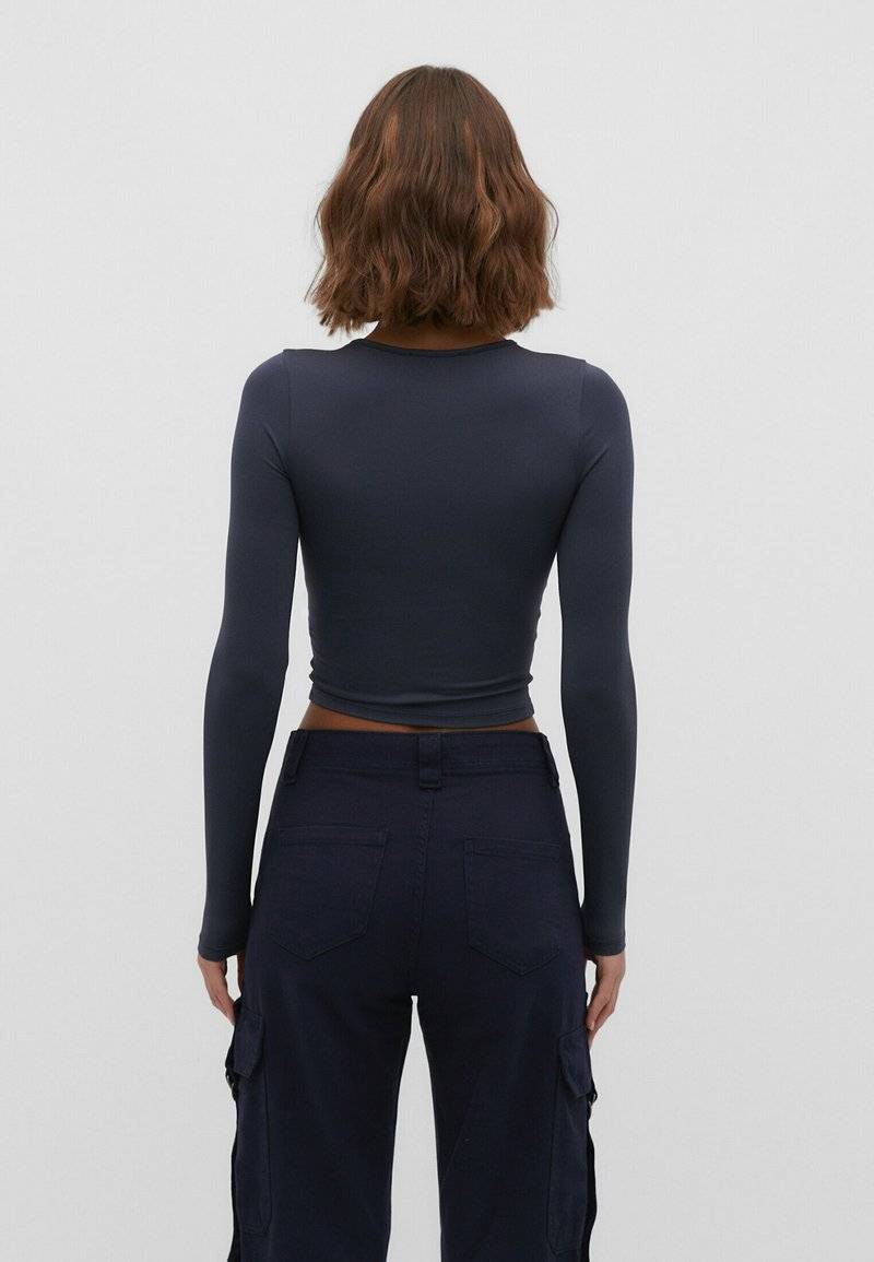 Stradivarius Stradivarius Long sleeved top - dark blue Begrenzt auf 3 Tage