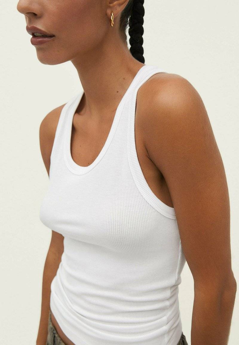 Stradivarius Stradivarius RACERBACK - Top - white denim zollfrei