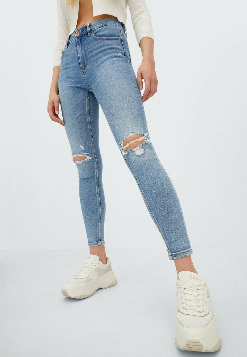 Stradivarius Stradivarius Jeans Skinny Fit - neon blue zollfrei