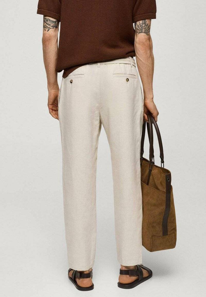 Mango Mango ROMELINO - Trousers - ecru Meist gekauft