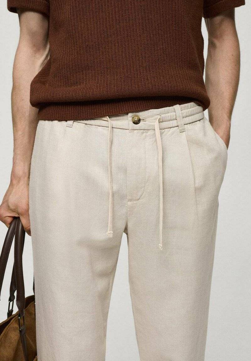 Mango Mango ROMELINO - Trousers - ecru Meist gekauft