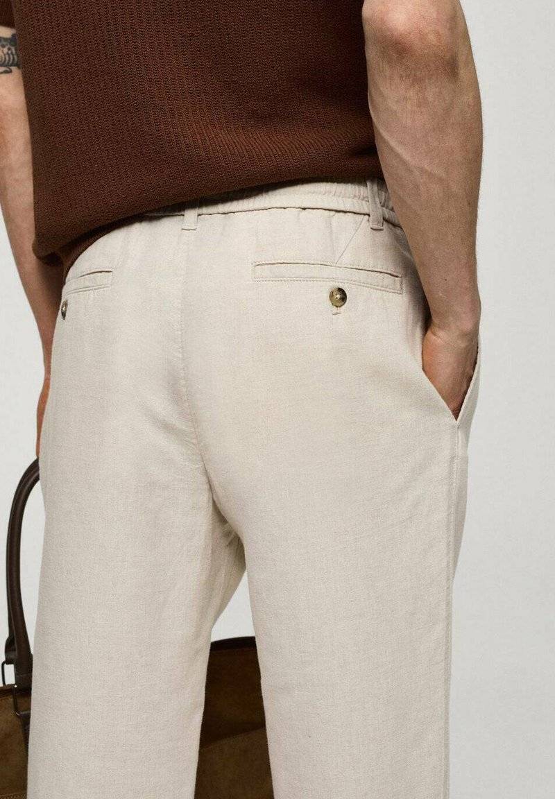 Mango Mango ROMELINO - Trousers - ecru Meist gekauft