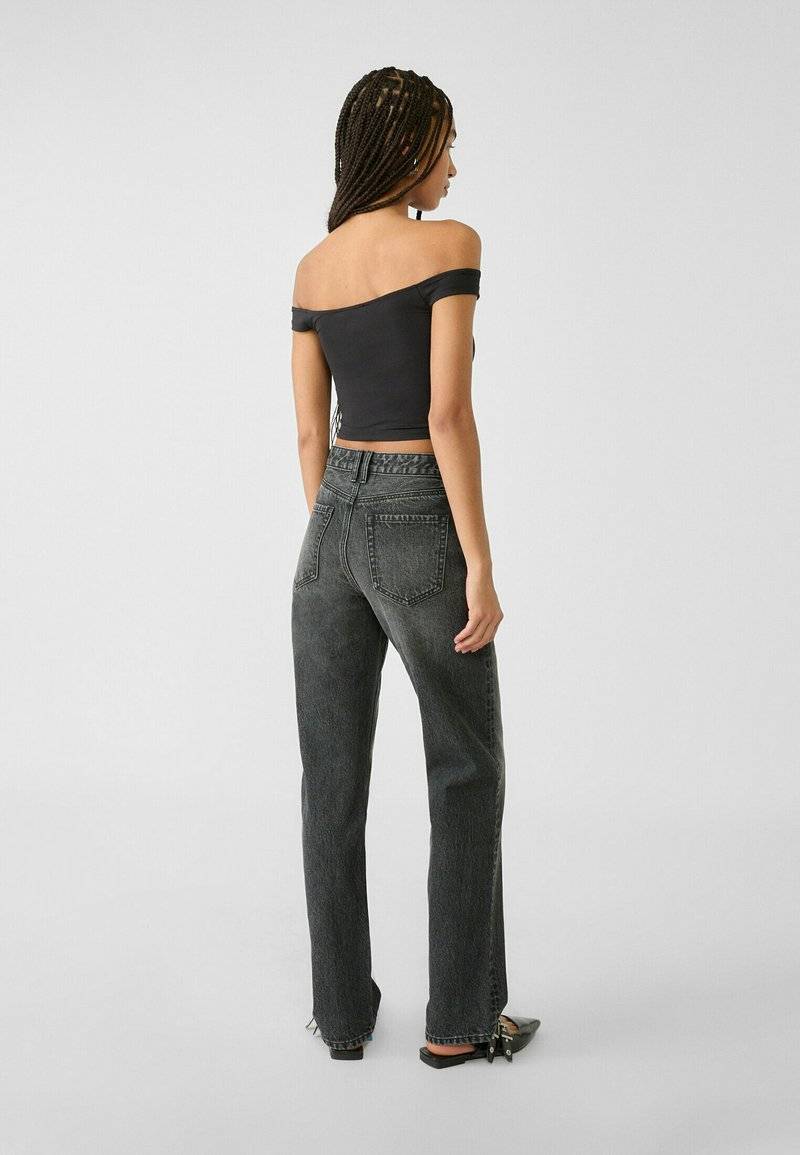 Stradivarius Stradivarius Straight leg jeans - dark grey Räumungsverkauf