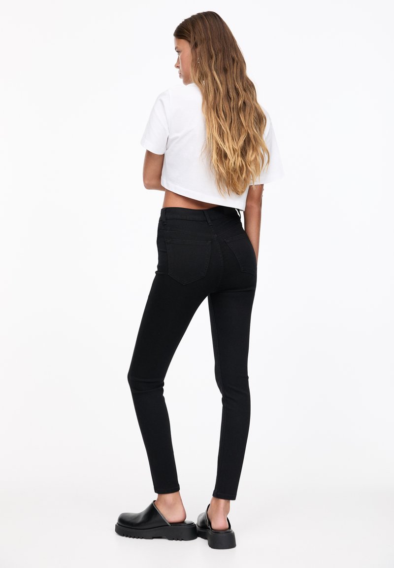 PULL&BEAR PULL&BEAR HIGH WAIST - Jeans Skinny Fit - black Sonderangebote