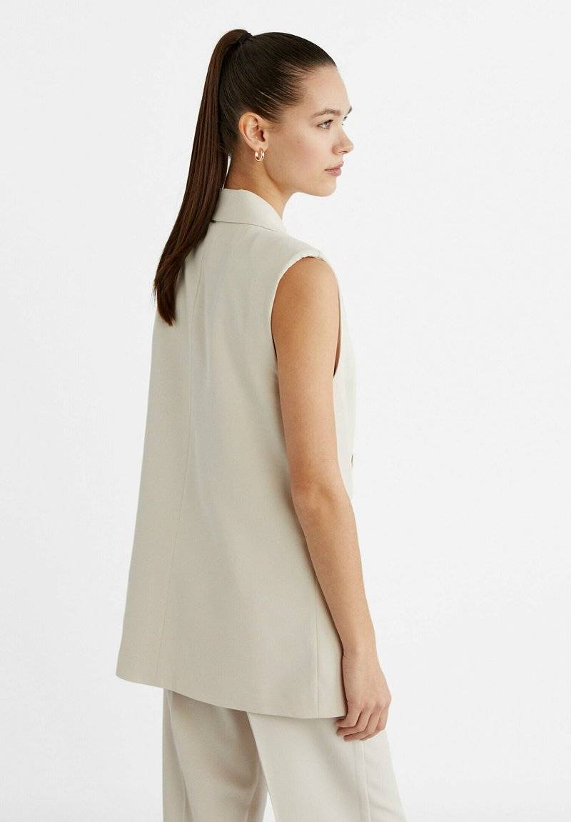 Stradivarius Stradivarius Waistcoat - white Riesige Ersparnisse