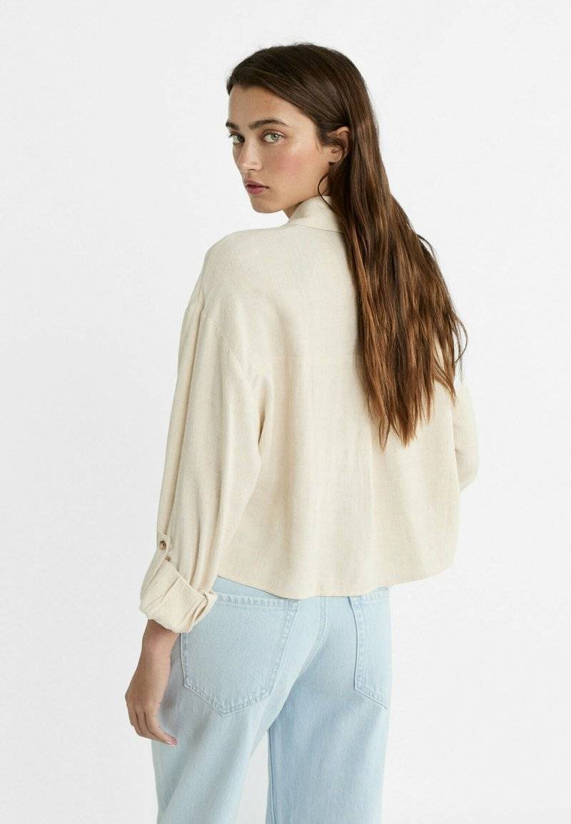 Stradivarius Stradivarius Button-down blouse - stone Super Sparpreis
