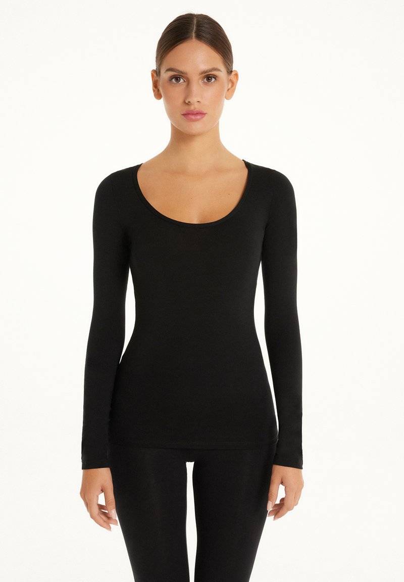 Tezenis Tezenis ROUND-NECK - Long sleeved top - nero Letzter Tag