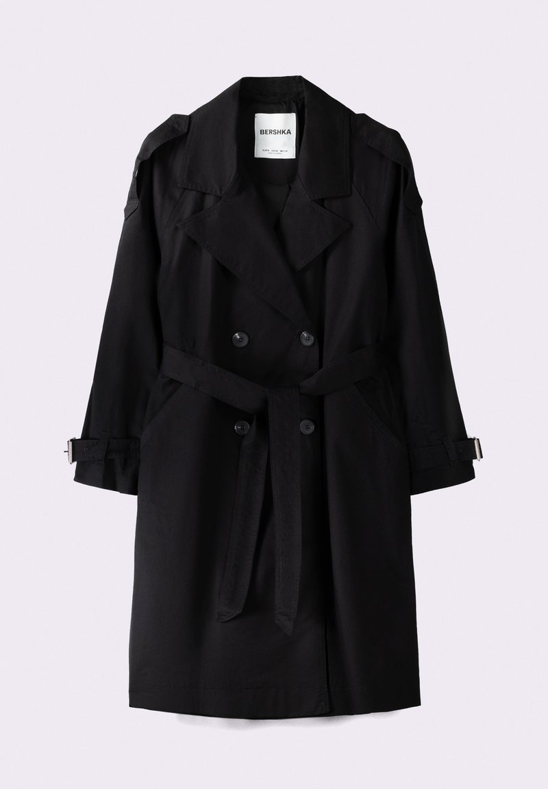 Bershka Bershka Trenchcoat - black Sonderangebot der Fabrik