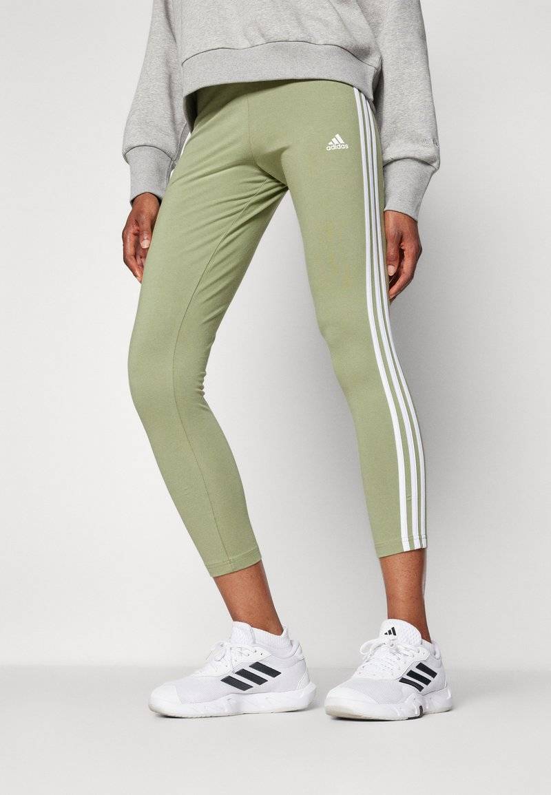 adidas Sportswear adidas Sportswear ESSENTIALS 3 STRIPES HIGH WAISTED - Leggings - tent green Hotsell