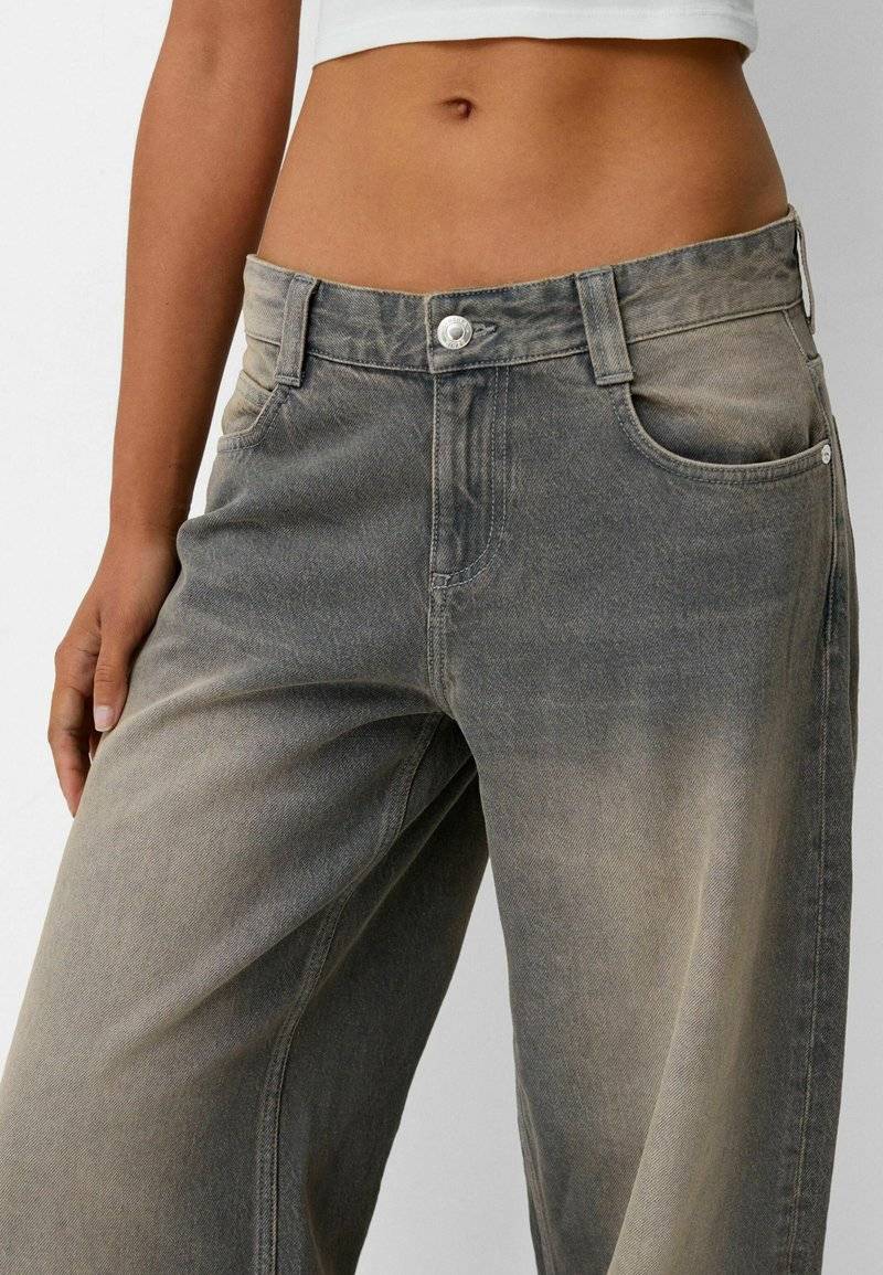 Bershka Bershka BALLOON FIT - Relaxed fit jeans - mottled dark grey Riesige Rabatte