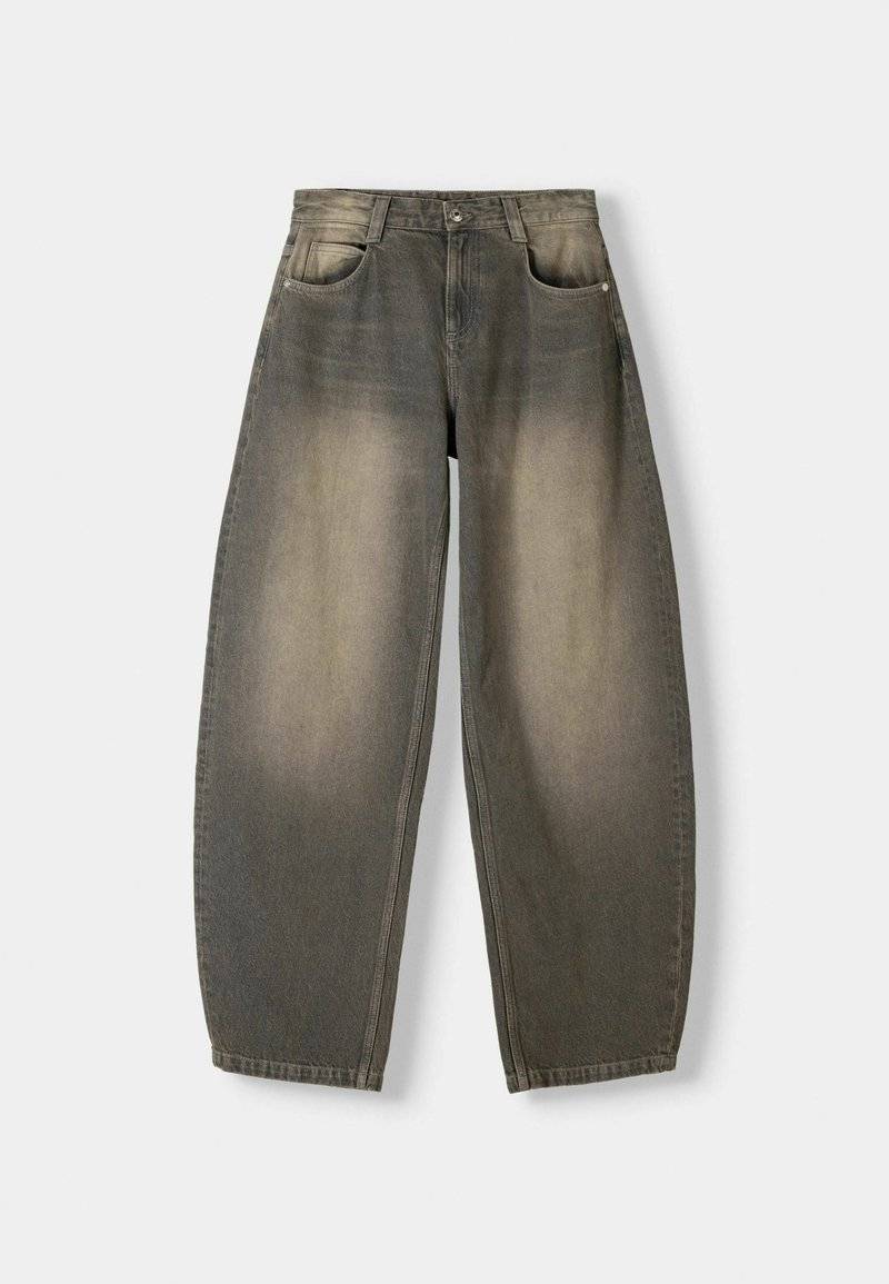 Bershka Bershka BALLOON FIT - Relaxed fit jeans - mottled dark grey Riesige Rabatte