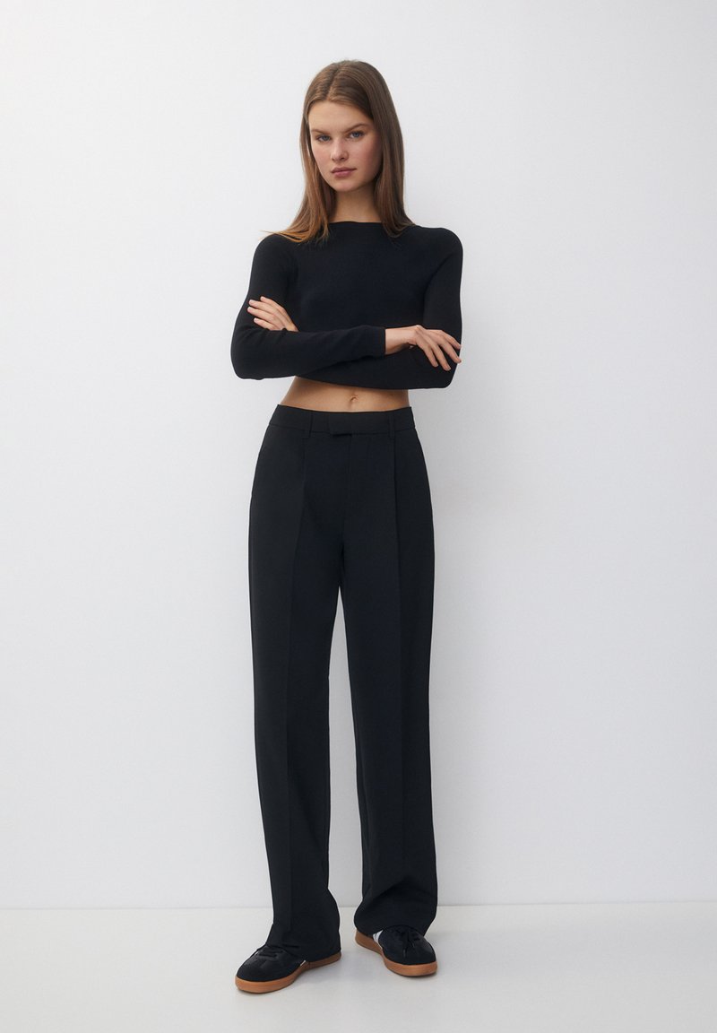 PULL&BEAR PULL&BEAR DARTED SMART - Trousers - black Kostenloser Versand international