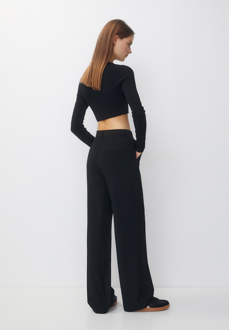 PULL&BEAR PULL&BEAR DARTED SMART - Trousers - black Kostenloser Versand international