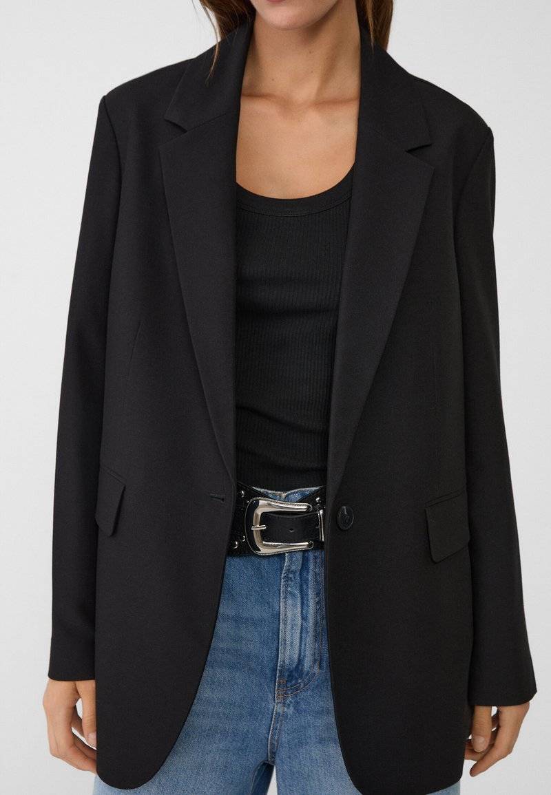 Stradivarius Stradivarius REGULAR FIT - Short coat - black Verkauf