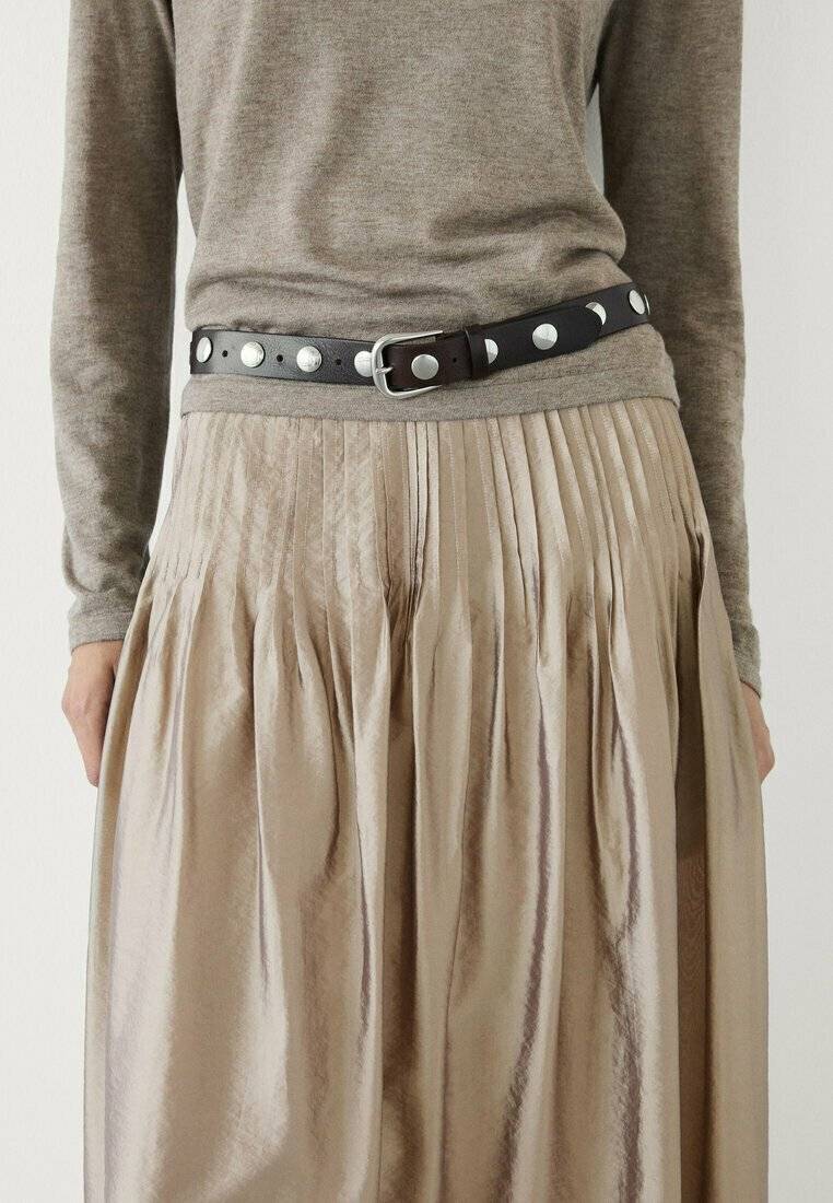 Massimo Dutti Massimo Dutti Pleated skirt - beige Super Rabatt