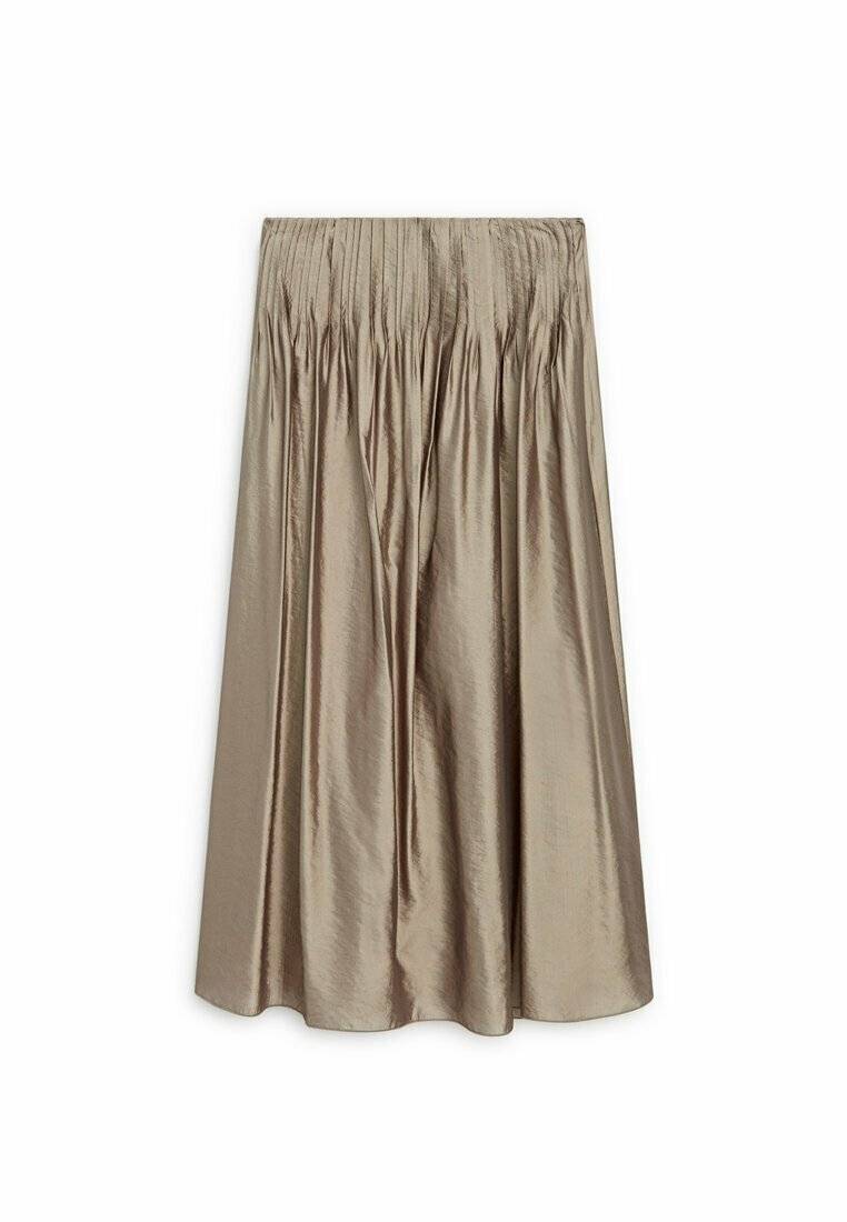 Massimo Dutti Massimo Dutti Pleated skirt - beige Super Rabatt