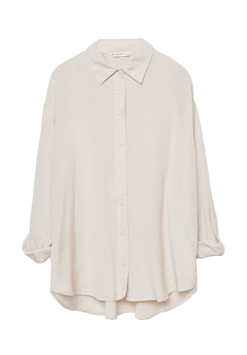 Stradivarius Stradivarius RUSTIKALES DAILY - Button-down blouse - beige Kostenloser Versand international