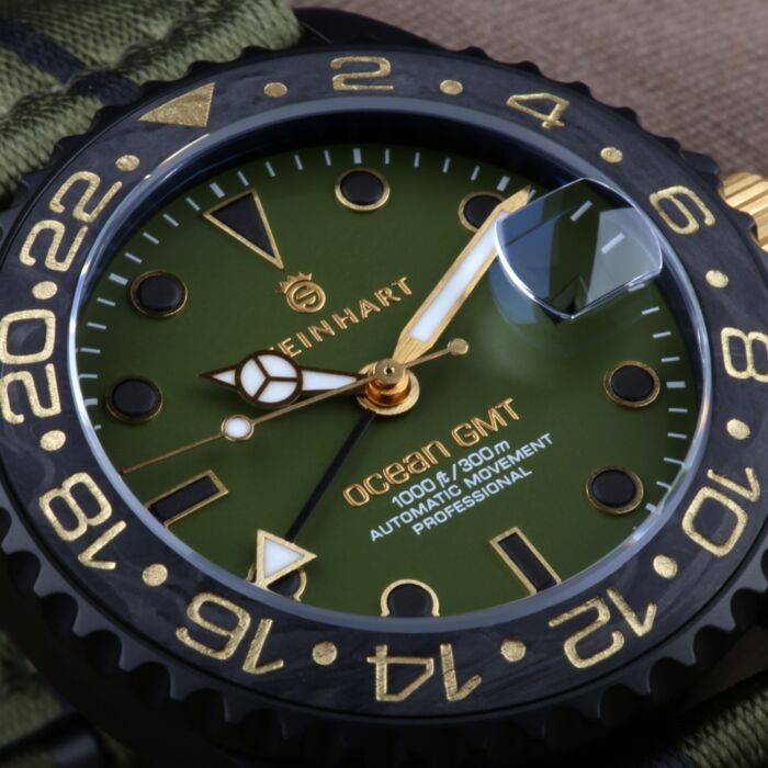 Steinhart Ocean 39 GMT black MILITARY khaki Taucheruhr Sonderangebote