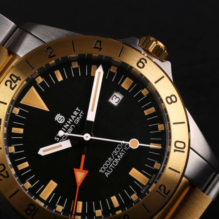 Steinhart Ocean One vintage GMT two-tone Kostenlose Rückgabe
