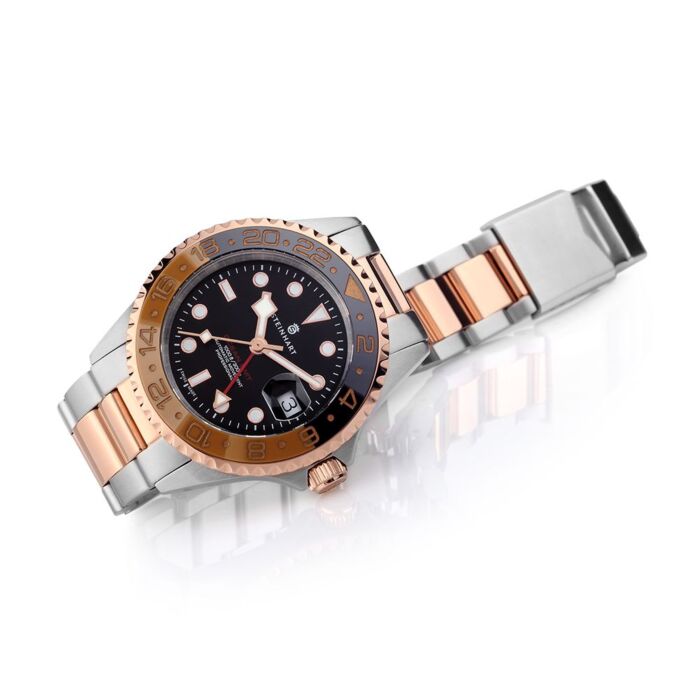 Steinhart Ocean One GMT two-tone BLACK/KHAKI Taucheruhr Zeitbegrenzte Promotion