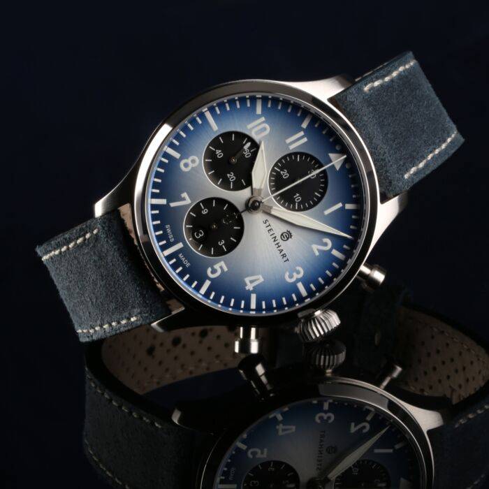 Steinhart Pilot Chronograph 42 blue SUMMER EDITION Versandkostenfrei