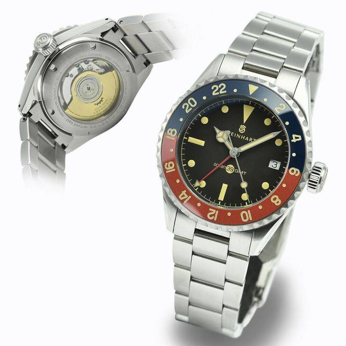 Steinhart Ocean 39 vintage GMT premium BLUE-RED Ceramic Versandkostenfrei